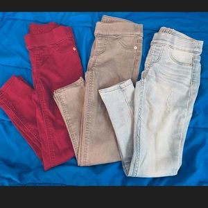Justice Lot of 3 midrise jeggings. LIKE NEW!